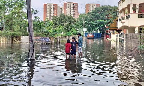 Iyyappanthangal under foot-deep water on Sunday