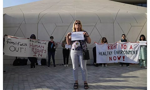 Activists protest against the use of fossil fuels at UN summit (Photo: AP)