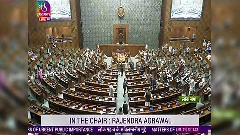 Visual from Lok Sabha (Photo: Sansad TV)