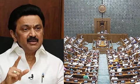 CM Stalin; Screengrab from the Parliament. (File)