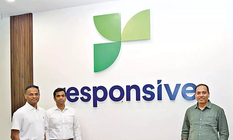 Co-Founders Sankar Lagudu (COO), Ganesh Shankar (CEO) and Manish Bafna (SVP), Responsiv