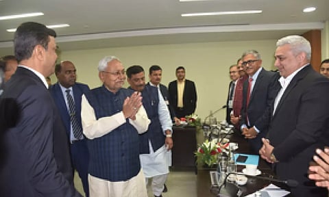During the second day of the summit, Bihar CM Nitish Kumar were present at the venue (IANS)