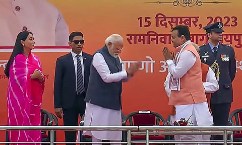 Bhajan Lal Sharma on Friday sworn in as the CM of Rajasthan (PTI)