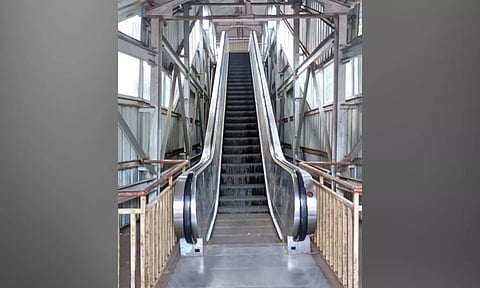 A non-functional escalator at Egmore railway station