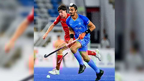 Indian hockey team in action during FIH Hockey Junior World Cup 2023 (Image: Hockey India)