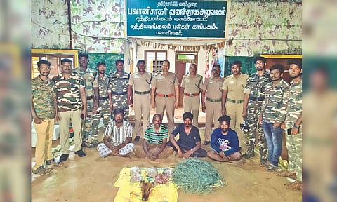 They were secured and found them to be in possession of nylon nets.