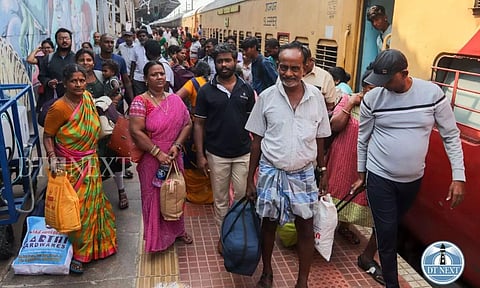 Stranded passengers at Srivaikuntam brought to safety to Chennai Egmore railway station in a special train (Image: Hemanathan M)