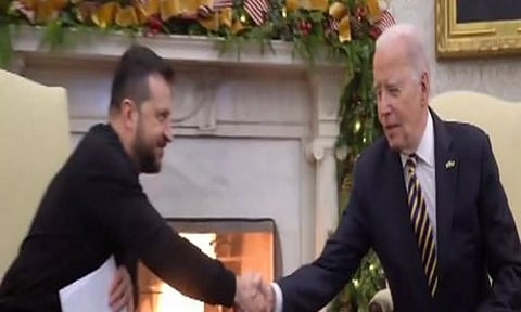 Ukrainian President Volodymyr Zelenskyy, US President Joe Biden (ANI)