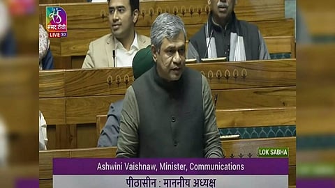 Union Communications, Electronics and Information Technology Minister Ashwini Vaishnaw (Image: Sansad TV)