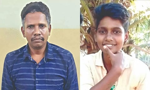 Accused Radhakrishnan and victim Kavi.