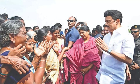 CM Stalin interacting with locals with Thoothukudi.