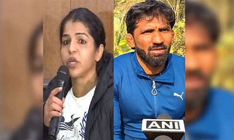 Sakshi Malik and Yogeshwar Dutt (ANI)