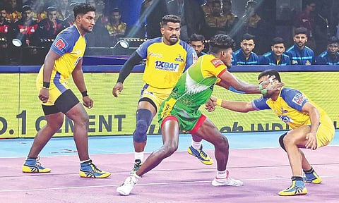 Patna Pirates raider M Sudhakar starred with 11 points in his team's win over Tamil Thalaivas.