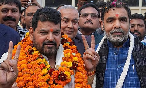 BJP MP Brij Bhushan Sharan Singh; Sanjay Singh (PTI)