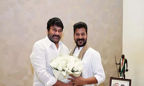 Chiranjeevi with Revanth Reddy (ANI)