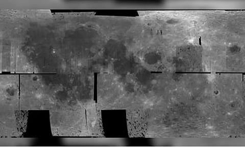 &nbsp;Photographic mosaic map of the moon taken by South Korea's lunar orbiter Danuri (Photo: IANS)