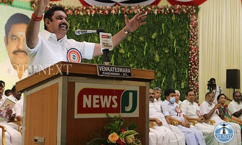 AIADMK general secretary Edappadi K Palaniswami addresses general council meeting (Photo: Hemanathan M)