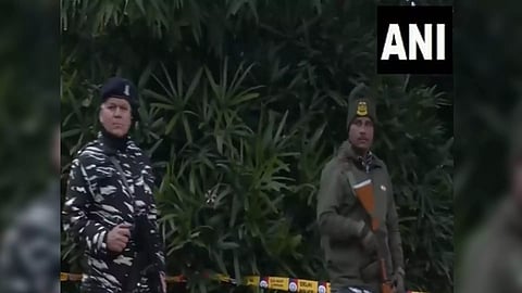Paramilitary forces deployed outside Israel Embassy in Delhi (ANI)