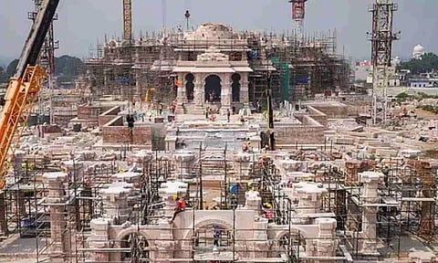 Shri Ram Janmabhoomi Mandir construction site (PTI)