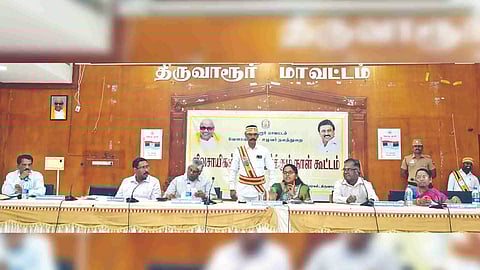 Collector Charusree at farmers grievances redressal meeting