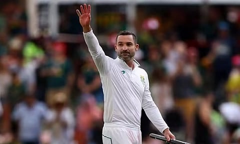 South Africa's Dean Elgar celebrates after winning the match (Reuters)