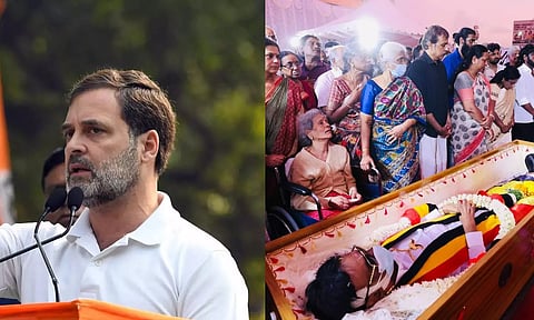 Rahul Gandhi; People pay respect to the mortal remains of ' Captain' Vijayakanth