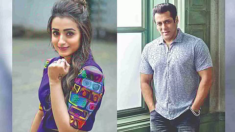 Actor Trisha Krishnan and Salman Khan