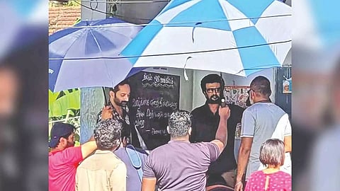 Leaked image of Rajini and Fahadh Faasil from the set