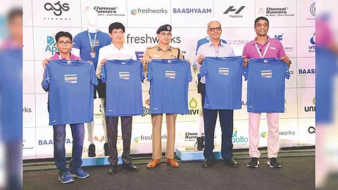 The Chennai Runners and Freshworks Inc launched the official T-shirt, medals for the participants&nbsp;