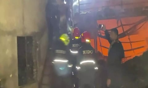 Fire department teams at glove factory in Chhatrapati Sambhajinagar (ANI)