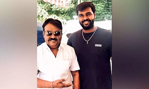 Vijayakanth with son Shanmuga Pandian (ANI)