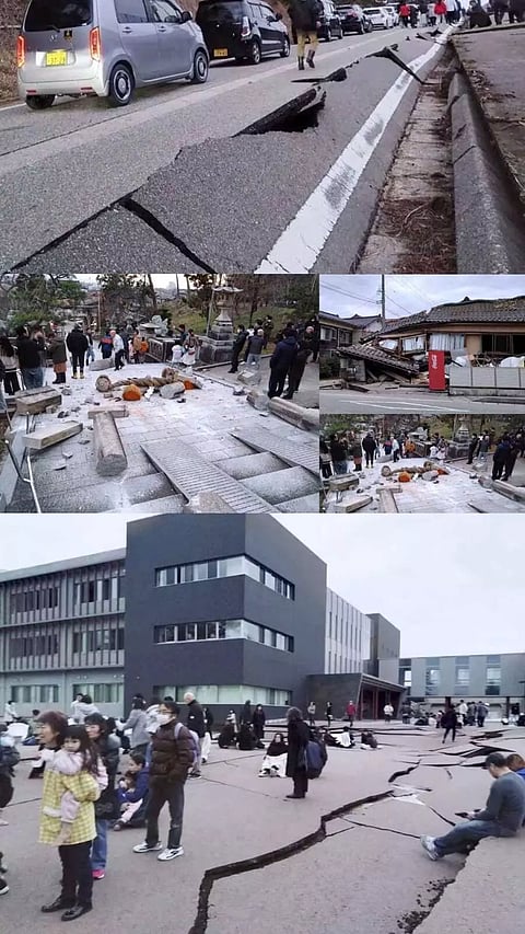 Visuals of the powerful earthquake that hit central Japan