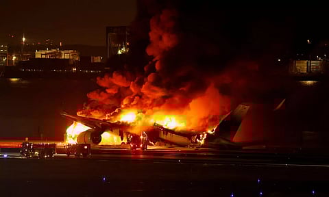 The flight that caught fire. Reuters