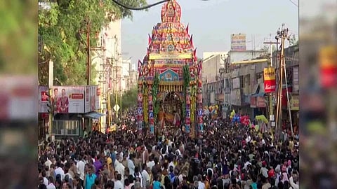 Meenakshi Amman temple 'Margazhi Ashtami Chariot Festival' in Madurai (Photo/ANI)
