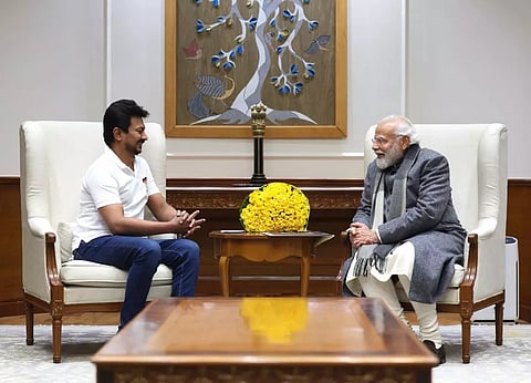 Udhayanidhi Stalin on Thursday met Prime Minister Narendra Modi (X/@Office_of_Udhay)&nbsp;