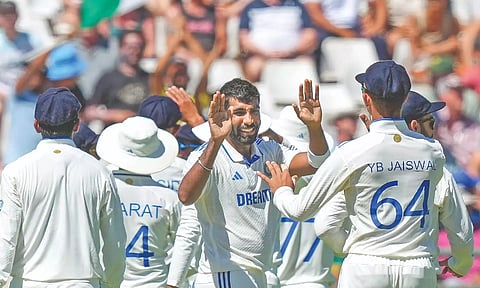 Jasprit Bumrah celebrates wicket