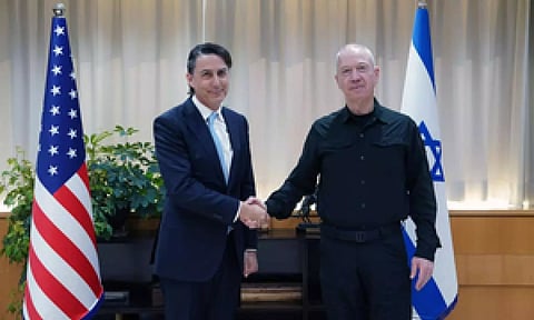 US special envoy Amos Hochstein and Israeli Defence Minister Yoav Gallant (IANS)