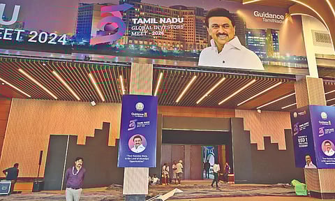 Global Investors Meet venue in Chennai on Saturday