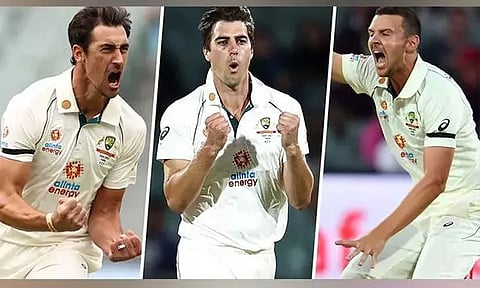Mitchell Starc, Pat Cummins and Josh Hazlewood. (Photo- cricket.com.au)