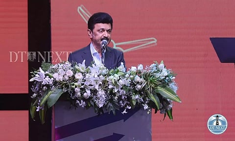 Tamil Nadu Chief Minister M K Stalin at the Tamil Nadu Global Investors Meet 2024. (Photo credit: Justin George)