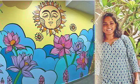 Mural artist Kowshigha Rajendran