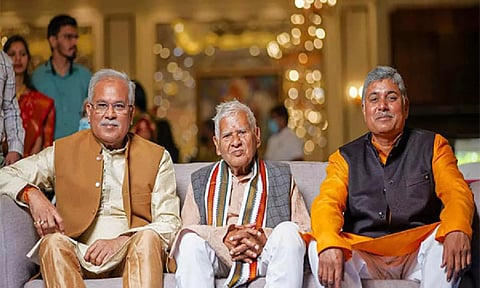 Bhupesh Baghel with father, Nand Kumar Baghel. (X)