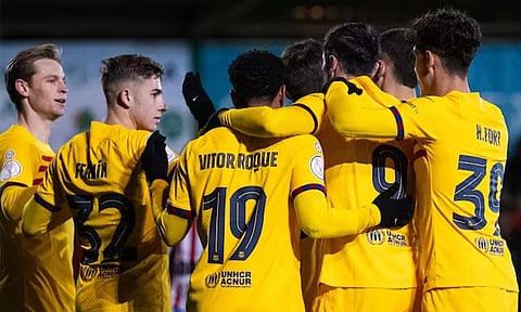 FC Barcelona players (Image: X@fcbarcelona)