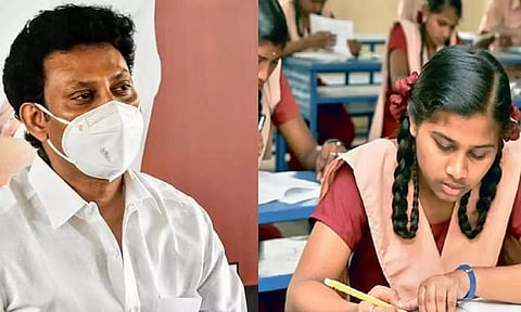 Tamil Nadu School Education Minister Anbil Mahesh Poyyamozhi (L)&nbsp;