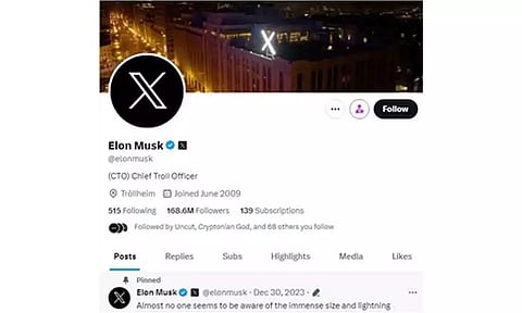 Elon Musk changes X bio to 'Chief Troll Officer', new location 'Trollheim'