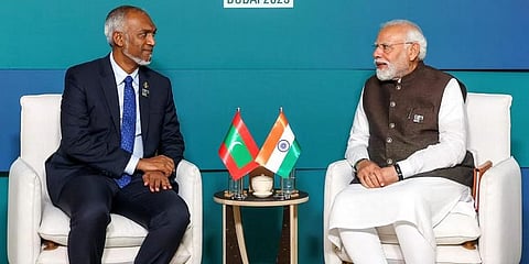 Prime Minister Narendra Modi in a meeting with President of Maldives Mohamed Muizzu (PTI)