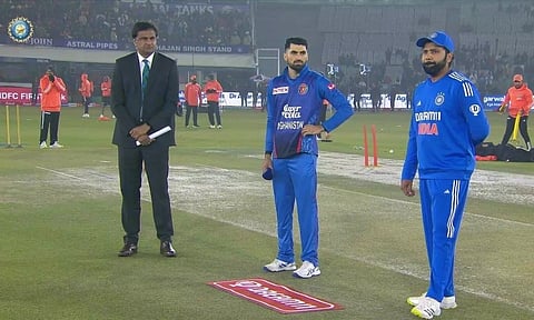 Indian team captain Rohit Sharma at toss session