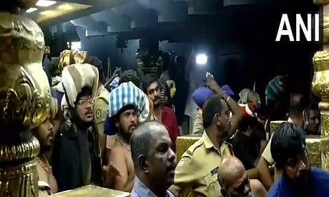 Devotees in Sabarimala temple (ANI)
