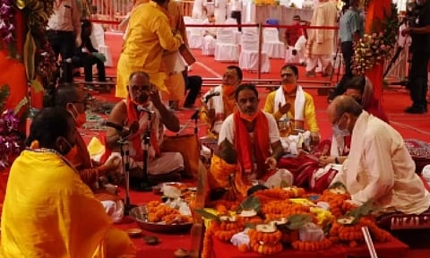 Vedic rituals on Ram Janmabhoomi campus in Ayodhya