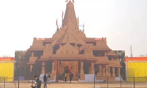 Replica of Ayodhya Shri Ram Janmabhoomi temple constructed in Chandigarh (ANI)